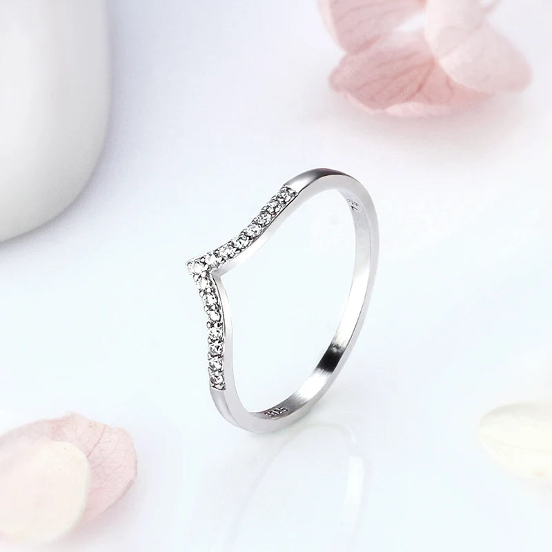 CLUCI Simple Style 925 Sterling Silver Wedding Ring For Women Mini Zirconia Fine Jewelry 6/7/8/9/10 Size Hot Sale DR1015SB
